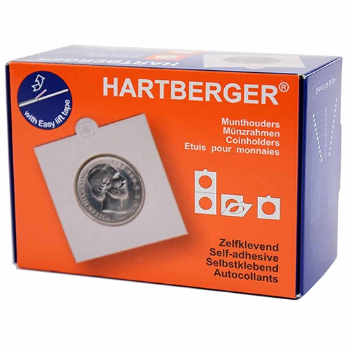Pap.puzdro HARTBERGER na mince, samolepiace, 27,5 mm, 100ks/bal, biele (8322275)