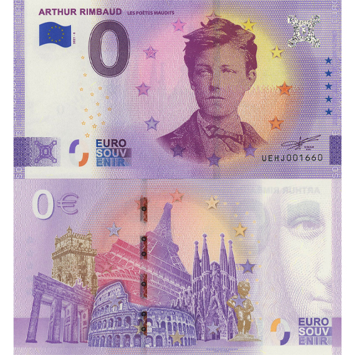 0 euro suvenír 2021/6 Francúzsko UNC Arthur Rimbaud (ND)