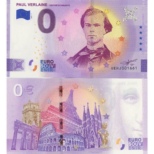0 euro suvenír 2021/7 Francúzsko UNC Paul Verlaine (ND)
