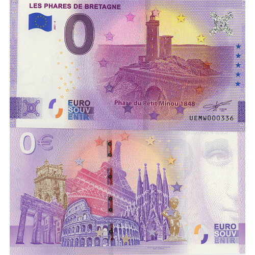 0 euro suvenír 2021/6 Francúzsko UNC Les Phares De Bretagne (ND)
