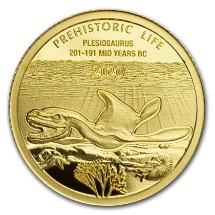 100 Francs 2020 Kongo BU 0,5 g Au Plesiosaurus