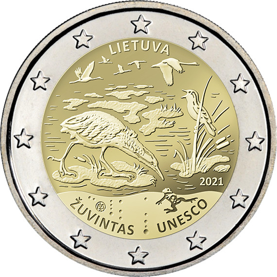 2 euro 2021 Litva cc.UNC Žuvintas