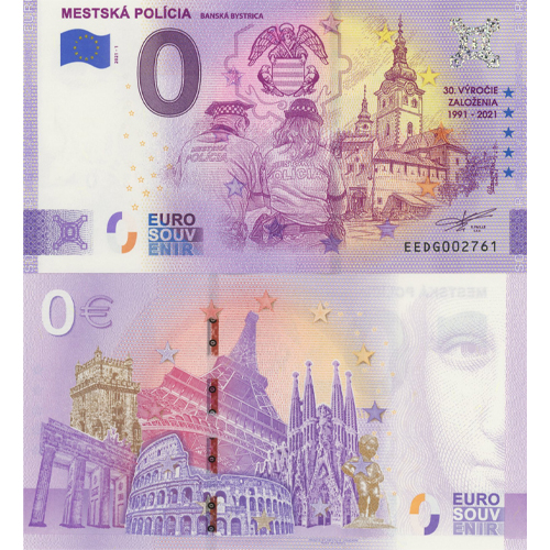 0 euro suvenír 2021/1 Slovensko UNC Mestská polícia (ND)