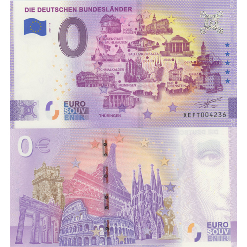 0 euro suvenír 2021/12 Nemecko UNC Thuringen (ND)