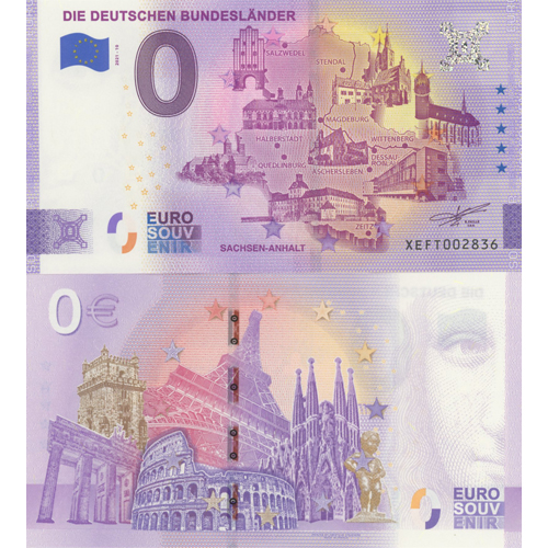 0 euro suvenír 2021/10 Nemecko UNC Sachsen-Anhalt (ND)