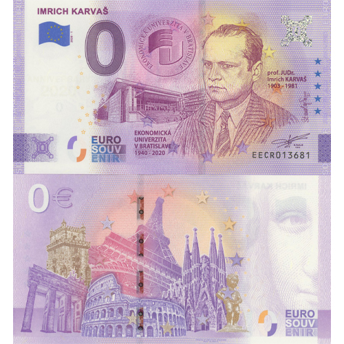 0 euro suvenír 2020/1 Slovensko UNC Imrich Karvaš (ND)