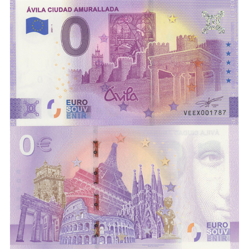 0 euro suvenír 2021/1 Španielsko UNC Ávila Ciudad Amurallada (ND)