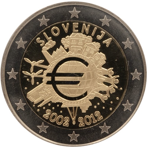 2 euro 2012 Slovinsko cc.PROOF hotovostná euromena