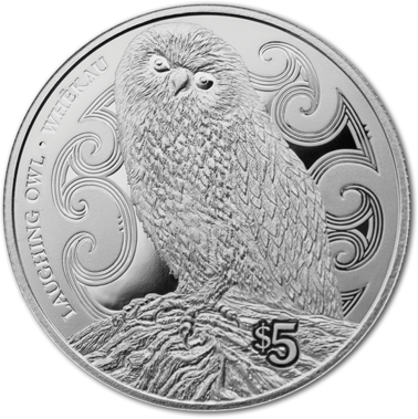 5 Dollars 2017 Nový Zéland PROOF 1 Oz Ag Laughing Owl