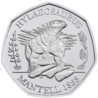 50 Pence 2020 Anglicko BU karta Hylaeosaurus