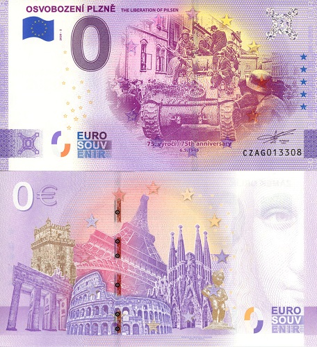 0 euro suvenír 2020/2 Česko UNC Osvobození Plzně (Anniversary 2020)