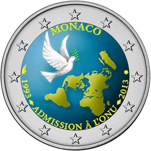 2 euro 2013 Monako cc.UNC farbená OSN