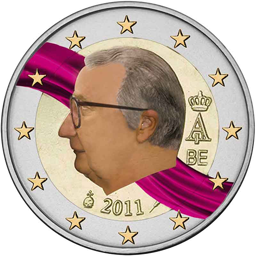 2 euro 2011 Belgicko ob.UNC farbená