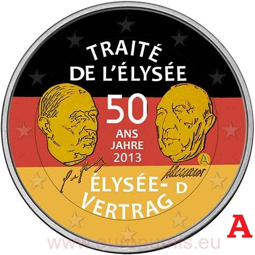 2 euro 2013 Nemecko A cc.UNC farbená Elizejská zmluva