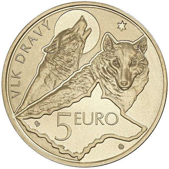 5 euro 2021 Slovensko UNC Vlk Dravý