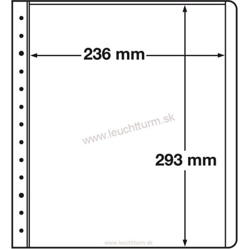 Albumové listy LEUCHTTURM LB-čisté, 10ks/bal, 1 riadkové 236x293 mm (LBSH)