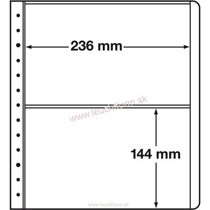 Albumové listy LEUCHTTURM LB-čisté, 10ks/bal, 2 riadkové 236x144 mm (LBSH2)