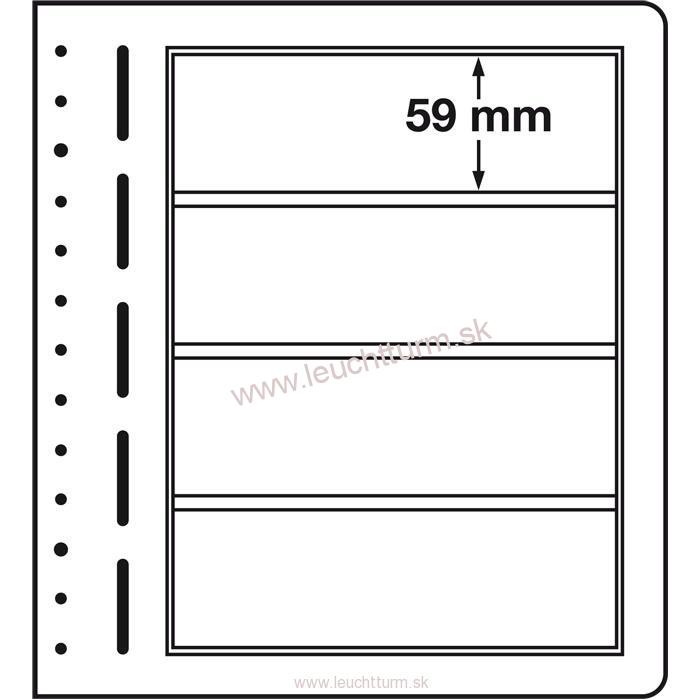 Albumové listy LEUCHTTURM LB-čisté, 10ks/bal, 4 riadkové 190x 59 mm (LB4)
