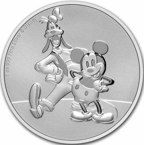 2 Dollars 2021 Niue BU 1 Oz Ag Mickey & Goofy