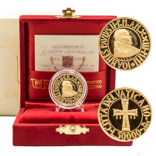 50 000 Lira 2001 Vatikán PROOF Náboženské symboly 