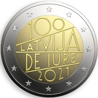 2 euro 2021 Lotyšsko cc.UNC Nezávislosť Lotyšska 