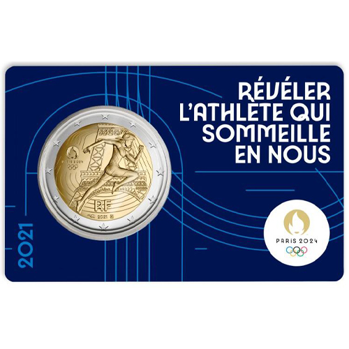 2 euro 2021 Francúzsko cc.BU karta 1/5 olympijské hry 2024