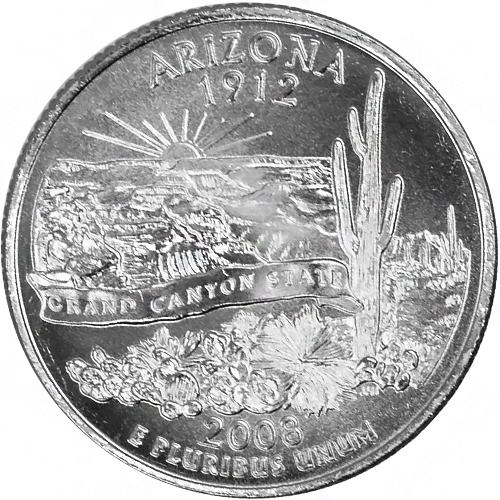 Quarter Dollar 2008 P USA UNC Arizona