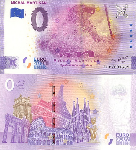 0 euro suvenír 2021/2 Slovensko UNC Michal Martikán (ND)