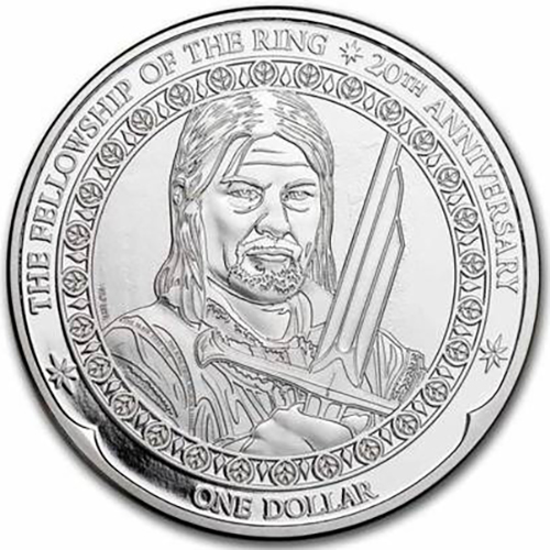 Dollar 2021 Nový Zéland BU 1 Oz Ag Pán prsteňov : Boromir (Z:5:6)