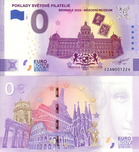 0 euro suvenír 2020/1 Česko UNC Poklady světové filatelie (ND)