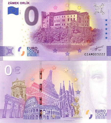 0 euro suvenír 2021/1 Česko UNC Zámek Orlík (ND)