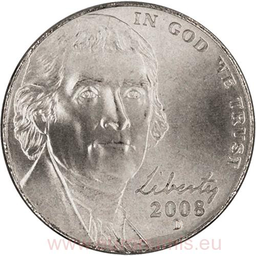 5 cent 2008 D USA UNC Thomas Jefferson
