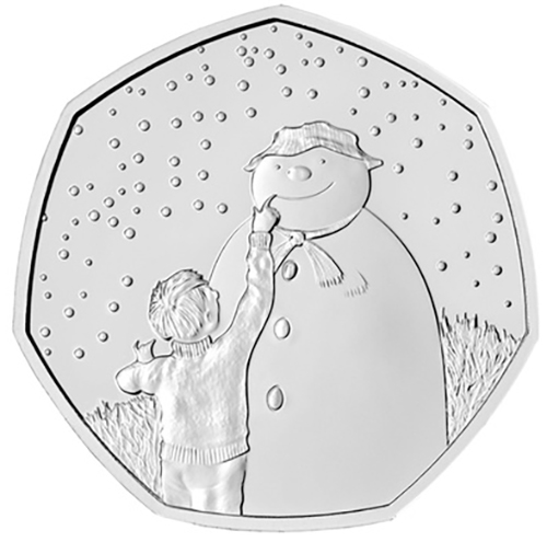 50 Pence 2021 Anglicko BU karta Snowman
