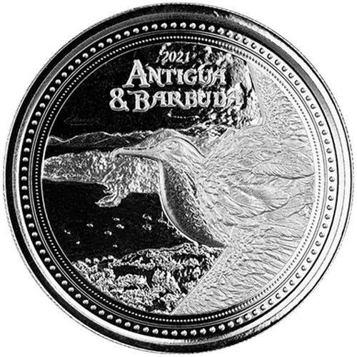 2 Dollars 2021 Antigua a Barbuda BU 1 Oz Ag Frigatebird 