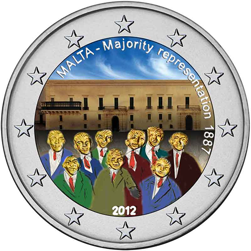 2 euro 2012 Malta cc.UNC farbená Majority Representation