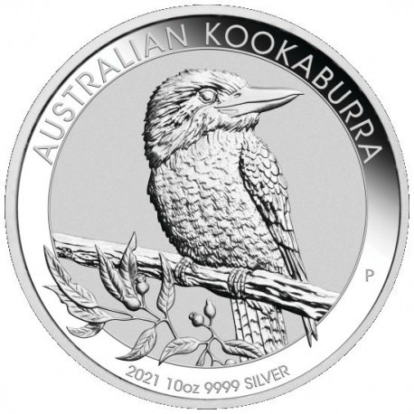 10 Dollar 2021 Austrália BU 10 Oz Ag Australian Kookaburra 