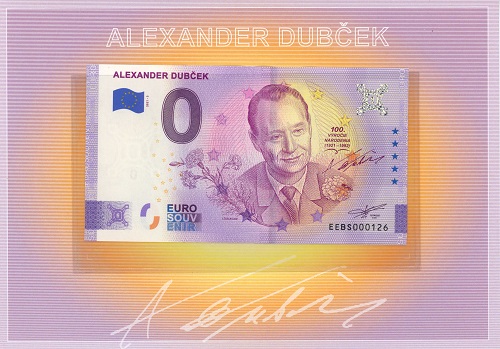 0 euro suvenír 2021/3 Slovensko UNC Alexander Dubček (Folder)