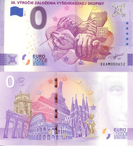 0 euro suvenír 2021/4 Slovensko UNC Vyšehradská skupina (ND)