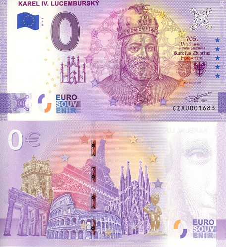 0 euro suvenír 2021/1 Česko UNC Karel IV. Lucemburský (ND)