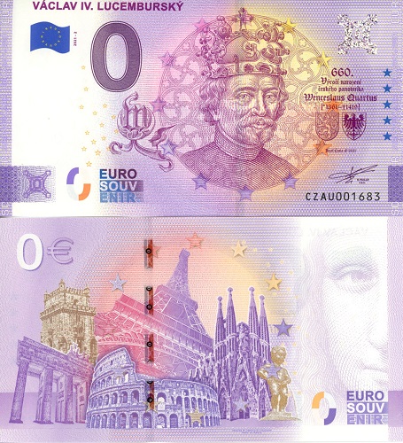0 euro suvenír 2021/2 Česko UNC Václav IV. Lucemburský (ND)