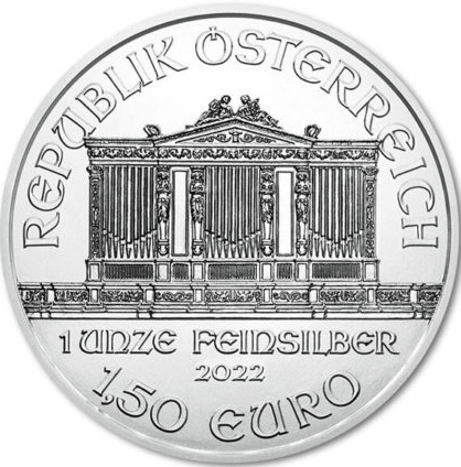 1.50 euro 2022 Rakúsko UNC 1 Oz Ag Wiener Philharmoniker