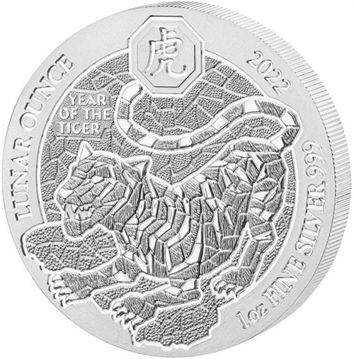 50 Amafaranga 2022 Rwanda BU 1 Oz Ag Tiger
