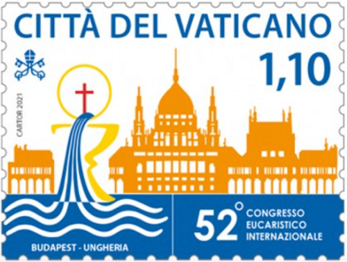 Známka 2021 Vatikán čistá, Medzinárodný eucharistický kongres (1,10€)