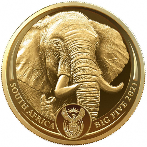 50 Rand 2021 Južná Afrika PROOF 1/4 Oz Au Elephant