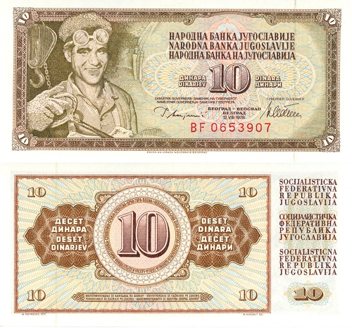 10 Dinara 1978 Juhoslávia UNC séria BF