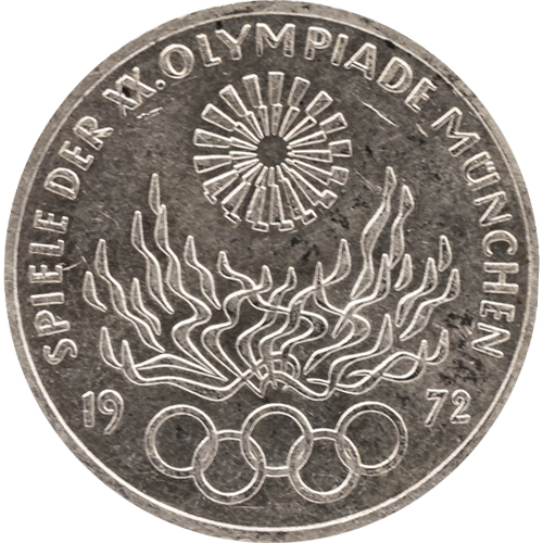 10 Mark 1972 F Nemecko, Olympijský oheň