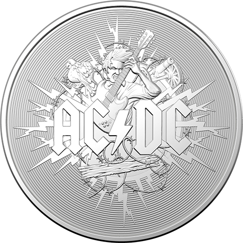 Dollar 2021 Austrália RAM BU 1 Oz Ag AC/DC