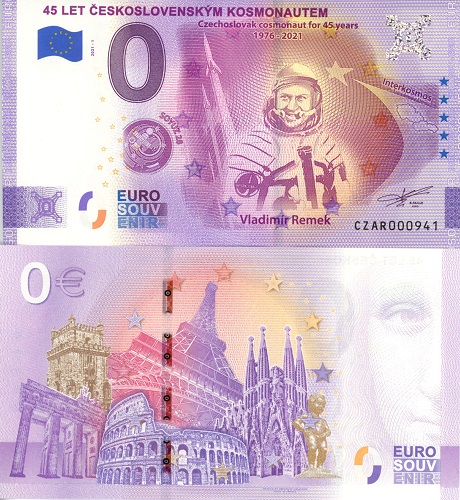 0 euro suvenír 2021/1 Česko UNC 45 Let Československým Kosmonautem - Remek (ND)