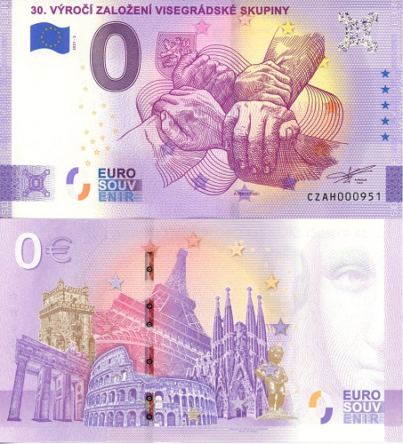 0 euro suvenír 2021/2 Česko UNC Založení Visegrádské Skupiny (ND)