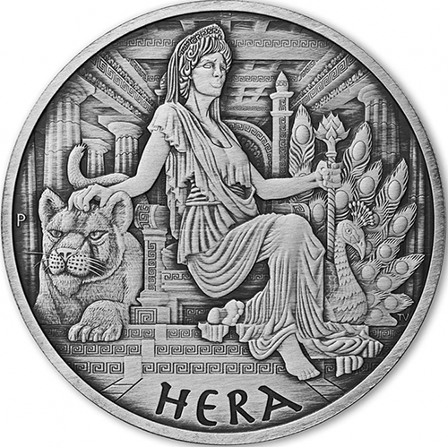 Dollar 2022 Tuvalu BU Antiqued 1 Oz Ag Gods Of Olympus - Hera